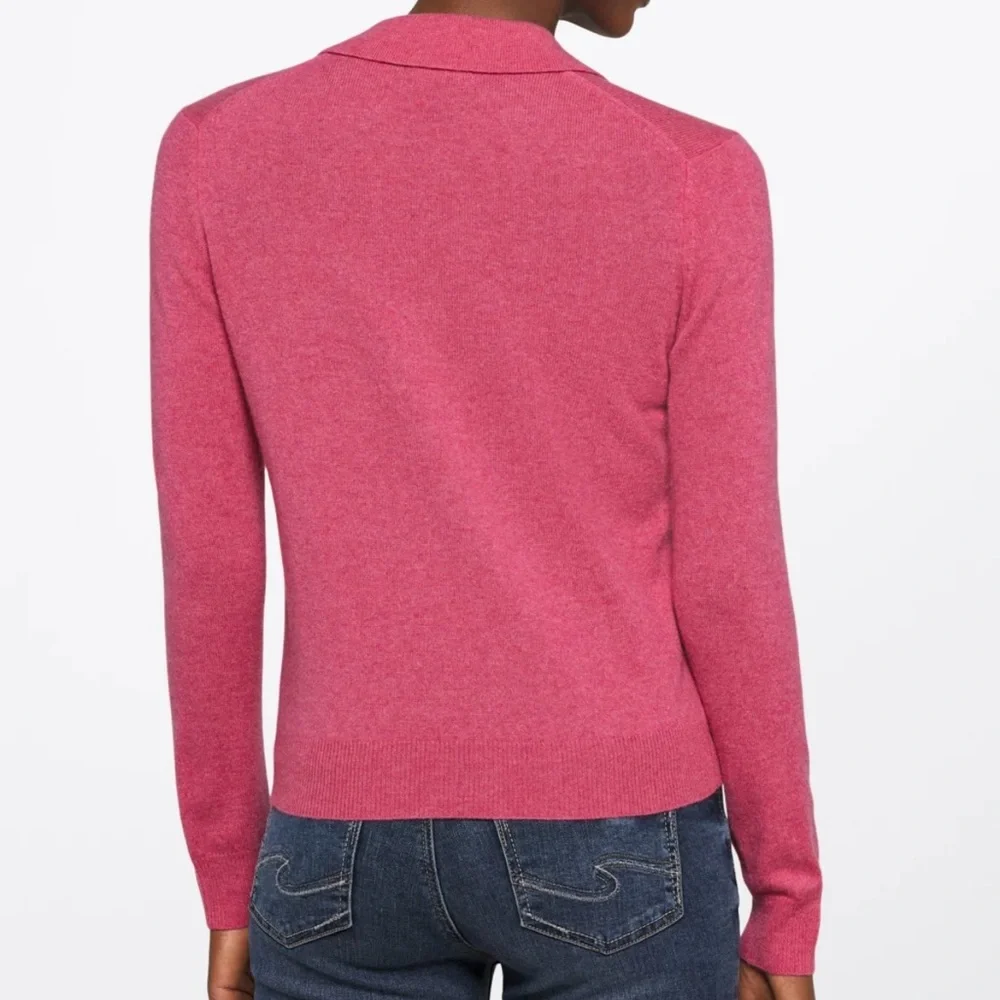 Cashmere Cashmere Candy Collared Cashmere Sweater Dark Pink XL STITCH FIX NWT_2